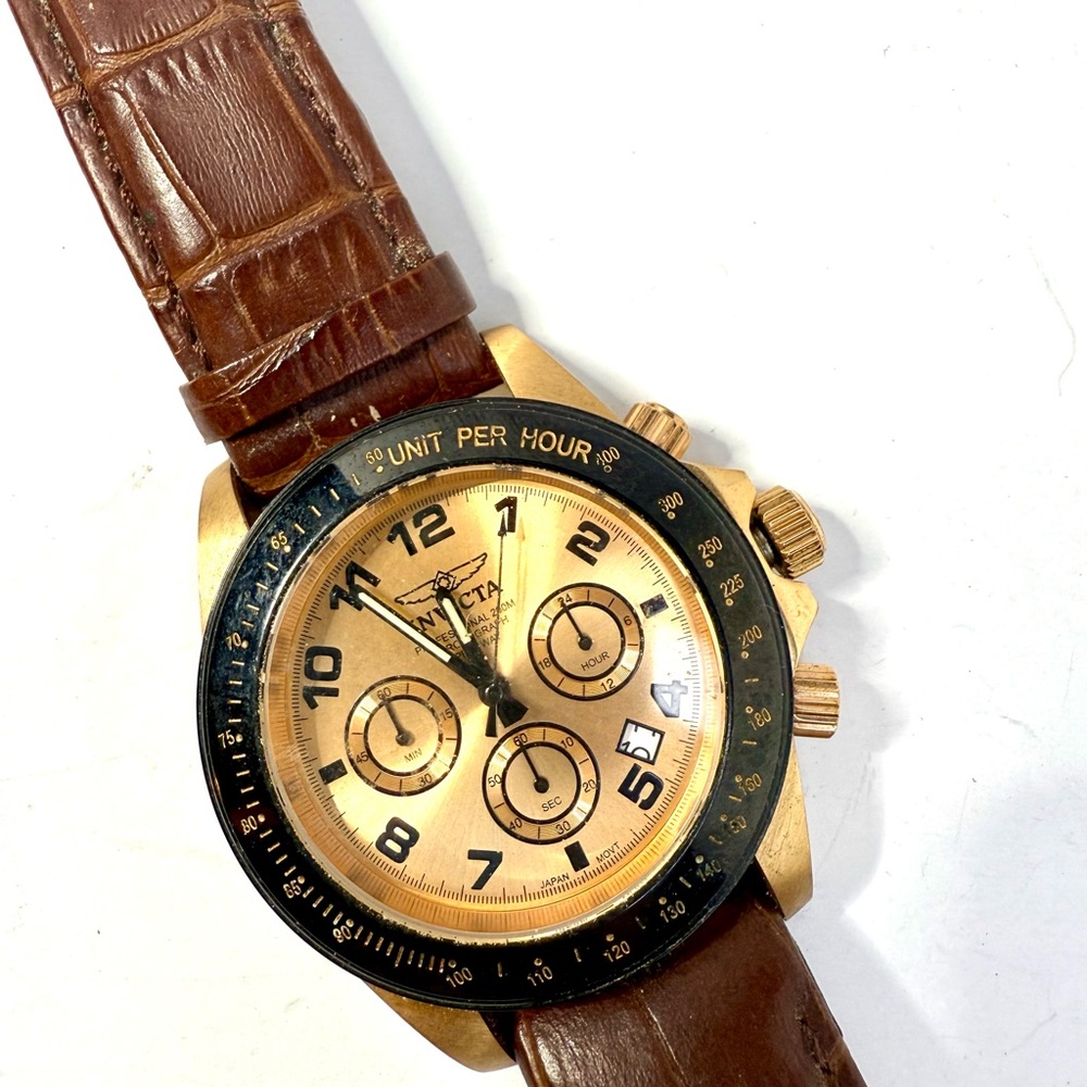 Invicta Gold and Brown Chronograph Watch